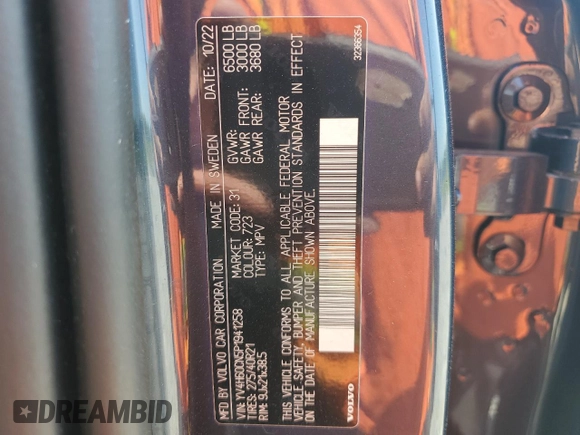 2023 Volvo XC90 Plus Bright Theme z VIN YV4H60CN5P1941258, wystawiony jako Copart lot #65315794 z przebiegiem Nie podano mil oraz Szkoda całkowita • Salvage title. Historia ofert i sprzedaży dostępna na DreamBid. Obrazek 16.