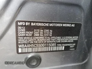 2013 BMW 5 Series 528i xDrive z VIN WBAXH5C55DD115085, wystawiony jako Copart lot #51381515 z przebiegiem 148 778 mil mil oraz Szkody całkowita. Historia ofert i sprzedaży dostępna na DreamBid. Obrazek 14.