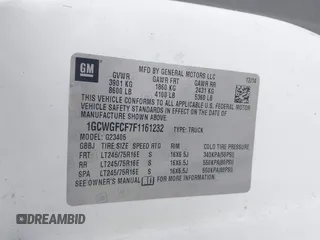 2015 Chevrolet Express Cargo with VIN 1GCWGFCF7F1161232, listed as a IAAI auction lot 42449156 with 168,895 mi miles and . Bid and sale history available at DreamBid. Image 9.
