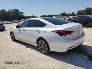 2017 Genesis G80 3.8L with VIN KMHGN4JE9HU175610, listed as a Copart auction lot 75983844 with 68,181 mi miles and Salvage Title. Bid and sale history available at DreamBid. Image 2.