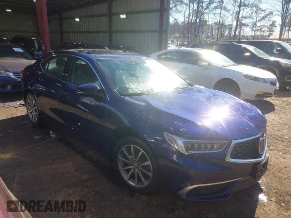 2020 Acura TLX w/Technology Pkg with VIN 19UUB1F53LA015337, listed as a IAAI auction lot 41427035 with 44,450 mi miles. Bid and sale history available at carsss.com. Image 1.
