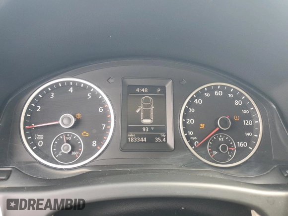 2012 Volkswagen Tiguan SE with VIN WVGAV7AX1CW557300, listed as a Copart auction lot 58975585 with 183,344 mi miles and Salvage title. Bid and sale history available at DreamBid. Image 9.