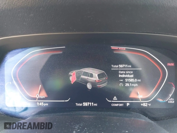 2020 BMW X7 xDrive40i z VIN 5UXCW2C07L9A00078, wystawiony jako IAAI lot #41999850 z przebiegiem 59 711 mil mil oraz . Historia ofert i sprzedaży dostępna na DreamBid. Obrazek 7.