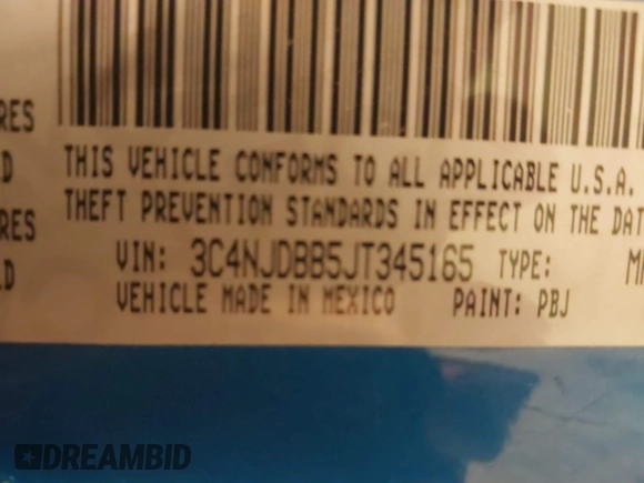 2018 Jeep Compass Altitude with VIN 3C4NJDBB5JT345165, listed as a IAAI auction lot 41618844 with 66,226 mi miles and . Bid and sale history available at carsss.com. Image 9.