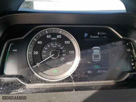 2022 Hyundai Ioniq Hybrid Blue with VIN KMHC65LC0NU284918, listed as a Copart auction lot 82294244 with 69,130 mi miles and Salvage Title. Bid and sale history available at carsss.com. Image 9.