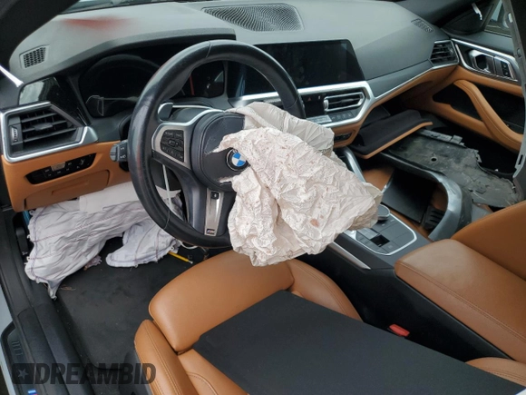 2022 BMW 4 Series 430i with VIN WBA63AV00NFM54895, listed as a Copart auction lot 59437215 with Not provided miles and Salvage title. Bid and sale history available at DreamBid. Image 8.