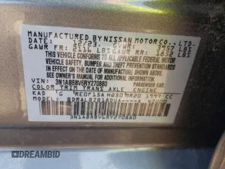 2024 Nissan Sentra S with VIN 3N1AB8BV6RY270880, listed as a Copart auction lot 65655724 with 19,019 mi miles and Salvage title. Bid and sale history available at DreamBid. Image 12.
