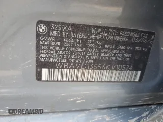 2006 BMW 3 Series 325xi with VIN WBAVD13556KV10524, listed as a Copart auction lot 70764324 with 232,184 mi miles and Salvage Title. Bid and sale history available at carsss.com. Image 13.
