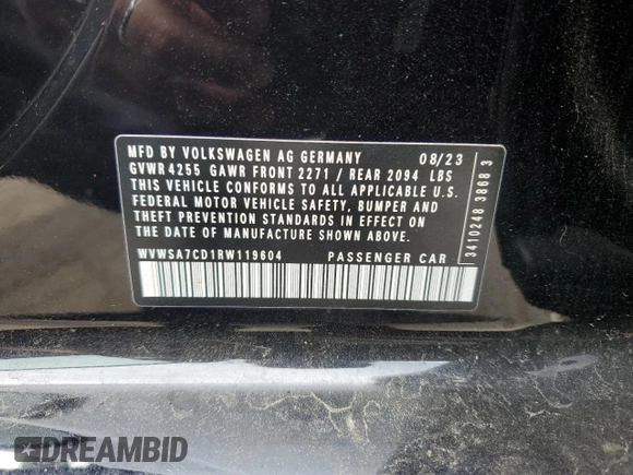 2024 Volkswagen GTI 380 SE с VIN WVWSA7CD1RW119604, выставлен на аукционе Copart как лот 55359735 с пробегом 13 385 миль миль и Списание • Salvage title. История ставок и продаж доступна на DreamBid. Изображение 12.