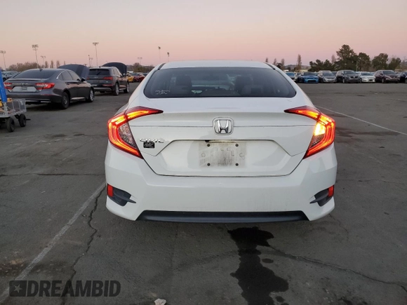 2017 Honda Civic LX with VIN 19XFC2F58HE021715, listed as a Copart auction lot 88125025 with 86,058 mi miles and Salvage Title. Bid and sale history available at DreamBid. Image 6.