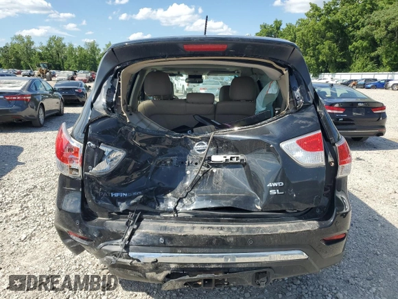 2014 Nissan Pathfinder S with VIN 5N1AR2MM1EC681211, listed as a Copart auction lot 61822735 with 127,275 mi miles and Salvage title. Bid and sale history available at DreamBid. Image 6.