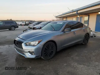 2018 Infiniti Q50 3.0t LUXE with VIN JN1EV7AP6JM356297, listed as a Copart auction lot 84056244 with 96,281 mi miles and Salvage Title. Bid and sale history available at carsss.com. Image 1.