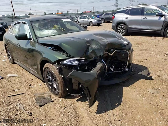 2023 BMW i4 eDrive35 with VIN WBY43AW08PFR41336, listed as a Copart auction lot 65203203 with 1,110 mi miles. Bid and sale history available at carsss.com. Image 10.