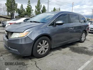 2014 Honda Odyssey EX-L with VIN 5FNRL5H68EB073601, listed as a Copart auction lot 48163095 with 66,907 mi miles and Salvage title. Bid and sale history available at DreamBid. Image 1.