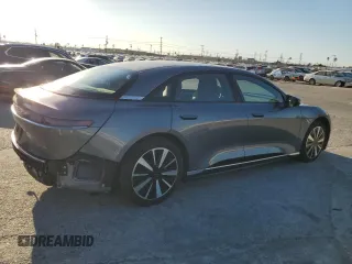 2023 Lucid Air Pure with VIN 50EA1PFA0PA006410, listed as a Copart auction lot 89054185 with 13,605 mi miles and Salvage Title. Bid and sale history available at carsss.com. Image 3.