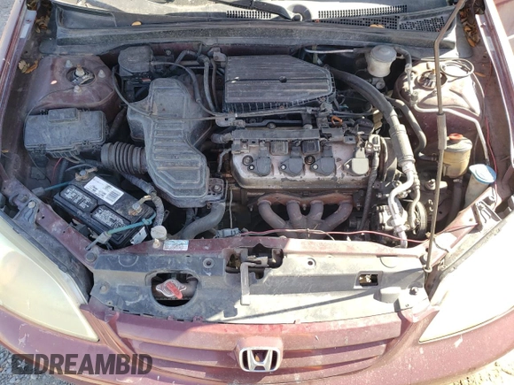 2003 Honda Civic LX with VIN 2HGES16543H526111, listed as a Copart auction lot 48704745 with 196,499 mi miles and Salvage Title. Bid and sale history available at carsss.com. Image 11.