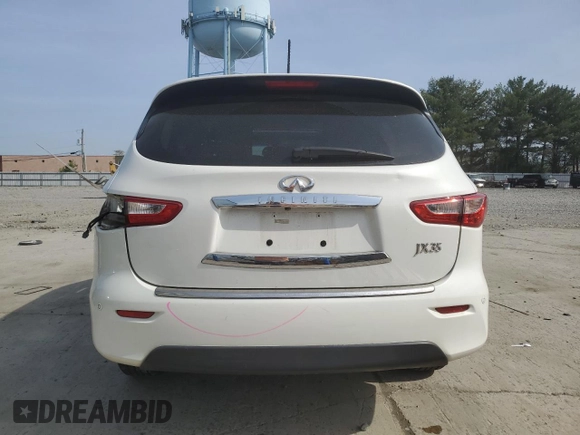 2013 Infiniti JX35 with VIN 5N1AL0MM5DC340267, listed as a Copart auction lot 54510315 with 93,829 mi miles and Salvage Title. Bid and sale history available at DreamBid. Image 6.