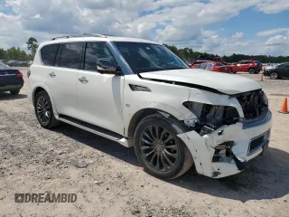 2016 Infiniti QX80 Limited with VIN JN8AZ2NE1G9121043, listed as a Copart auction lot 56562085 with 135,450 mi miles and Salvage title. Bid and sale history available at DreamBid. Image 4.