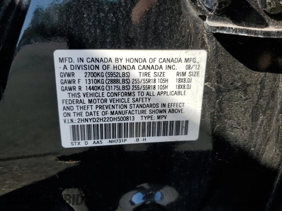 2013 Acura MDX with VIN 2HNYD2H22DH500813, listed as a Copart auction lot 52652285 with 175,244 mi miles and Non repairable. Bid and sale history available at DreamBid. Image 13.