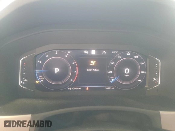 2020 Volkswagen Atlas SEL with VIN 1V2MC2CA8LC207813, listed as a Copart auction lot 60462175 with 36,323 mi miles and Salvage title. Bid and sale history available at DreamBid. Image 9.