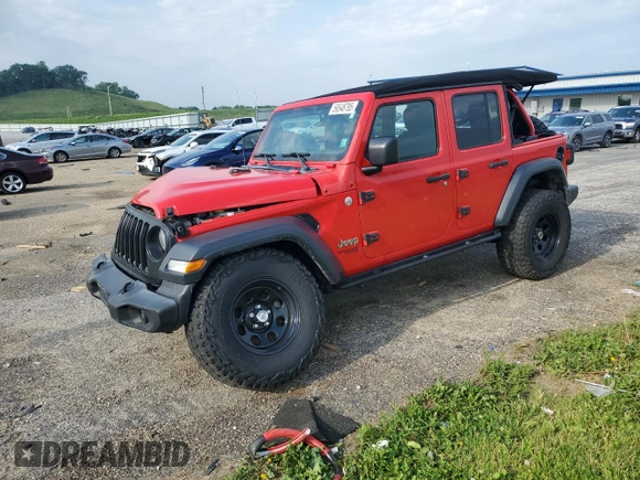 2018 Jeep Wrangler Unlimited Sport S z VIN 1C4HJXDG6JW165825, wystawiony jako Copart lot #59548785 z przebiegiem Nie podano mil oraz Nie do naprawy • Non repairable. Historia ofert i sprzedaży dostępna na DreamBid. Obrazek 1.