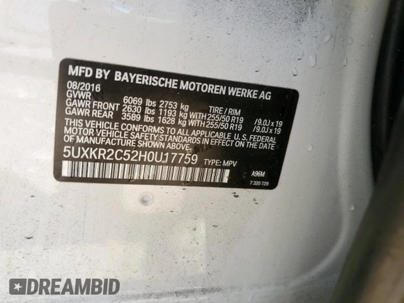 2017 BMW X5 sDrive35i z VIN 5UXKR2C52H0U17759, wystawiony jako Copart lot #58321955 z przebiegiem 92 938 mil mil oraz Szkoda całkowita • Salvage title. Historia ofert i sprzedaży dostępna na DreamBid. Obrazek 14.