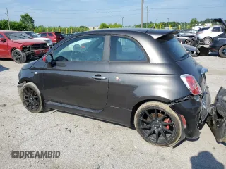 2015 FIAT 500 Abarth with VIN 3C3CFFFH8FT689961, listed as a Copart auction lot 61400335 with 115,665 mi miles and Salvage title. Bid and sale history available at DreamBid. Image 2.