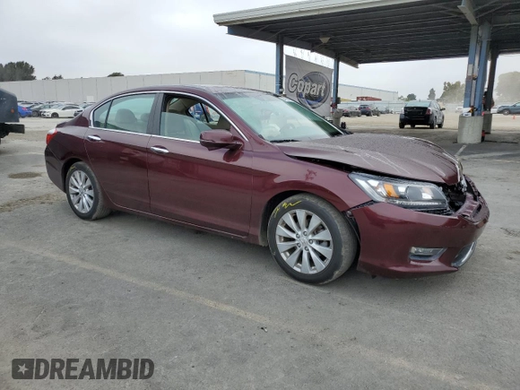 2013 Honda Accord Sdn EX-L with VIN 1HGCR2F84DA196053, listed as a Copart auction lot 54188445 with 96,305 mi miles and Salvage Title. Bid and sale history available at carsss.com. Image 4.