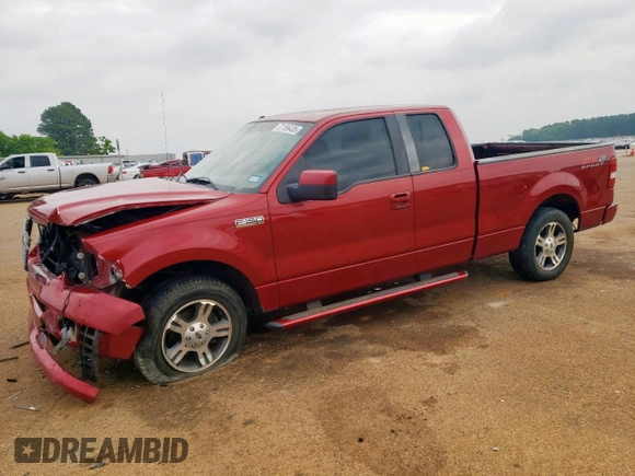 2008 Ford F-150 STX with VIN 1FTRX12W68KD11913, listed as a Copart auction lot 57166435 with 186,576 mi miles and Salvage title. Bid and sale history available at DreamBid. Image 1.