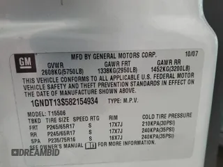 2008 Chevrolet TrailBlazer 1LT with VIN 1GNDT13S582154934, listed as a Copart auction lot 52850345 with 249,534 mi miles and Salvage Title. Bid and sale history available at DreamBid. Image 13.