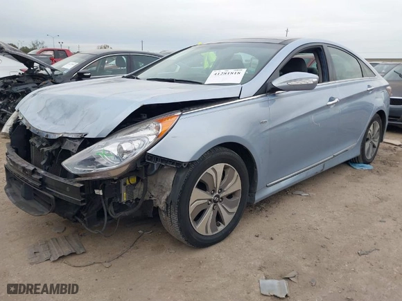2015 Hyundai Sonata Hybrid Limited with VIN KMHEC4A42FA126221, listed as a IAAI auction lot 41281818 with 1 mi miles. Bid and sale history available at carsss.com. Image 2.
