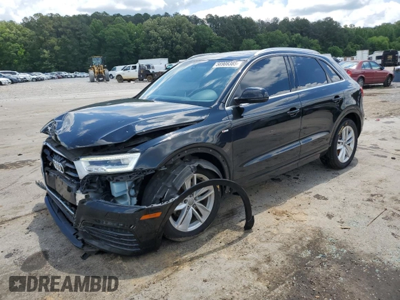 2018 Audi Q3 Premium Plus z VIN WA1HCCFS5JR012513, wystawiony jako Copart lot #56908385 z przebiegiem 146 385 mil mil oraz Szkoda całkowita • Salvage title. Historia ofert i sprzedaży dostępna na DreamBid. Obrazek 1.