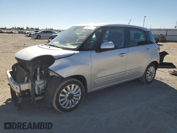 2014 FIAT 500L Easy with VIN ZFBCFABH6EZ024667, listed as a Copart auction lot 75938254 with 99,287 mi miles and Salvage Title. Bid and sale history available at carsss.com. Image 1.