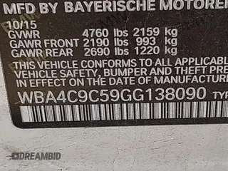 2016 BMW 4 Series 428i xDrive with VIN WBA4C9C59GG138090, listed as a IAAI auction lot 41560267 with 94,010 mi miles and . Bid and sale history available at carsss.com. Image 9.