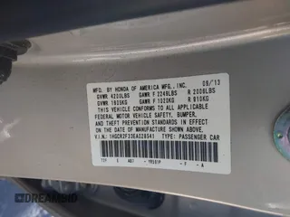 2014 Honda Accord LX with VIN 1HGCR2F33EA028541, listed as a IAAI auction lot 41904243 with 56,735 mi miles and . Bid and sale history available at carsss.com. Image 9.