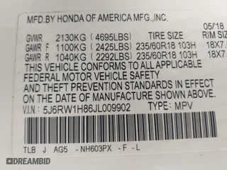 2018 Honda CR-V EX-L with VIN 5J6RW1H86JL009902, listed as a IAAI auction lot 41905294 with 115,686 mi miles. Bid and sale history available at carsss.com. Image 9.