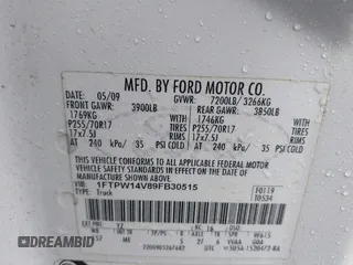 2009 Ford F-150 XL with VIN 1FTPW14V89FB30515, listed as a IAAI auction lot 41210636 with 220,187 mi miles. Bid and sale history available at carsss.com. Image 9.