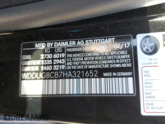 2017 Mercedes-Benz S 550 with VIN WDDUG8CB7HA321652, listed as a Copart auction lot 82675474 with Not Provided miles and Salvage Title. Bid and sale history available at carsss.com. Image 12.