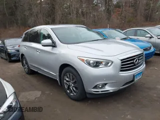 2013 Infiniti JX35 with VIN 5N1AL0MM8DC305237, listed as a IAAI auction lot 41736445 with 156,602 mi miles. Bid and sale history available at carsss.com. Image 1.