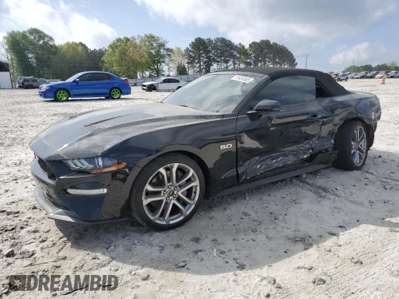 2022 Ford Mustang GT Premium with VIN 1FATP8FF6N5134367, listed as a Copart auction lot 51939385 with 18,580 mi miles and Salvage Title. Bid and sale history available at carsss.com. Image 1.