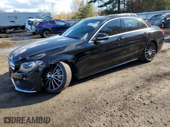 2015 Mercedes-Benz C 300 with VIN 55SWF4JB1FU053332, listed as a Copart auction lot 78577674 with 106,445 mi miles and Salvage Title. Bid and sale history available at carsss.com. Image 1.