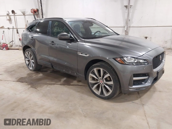2017 Jaguar F-Pace 35t R-Sport with VIN SADCL2BVXHA093130, listed as a IAAI auction lot 41876512 with 75,074 mi miles and . Bid and sale history available at DreamBid. Image 1.
