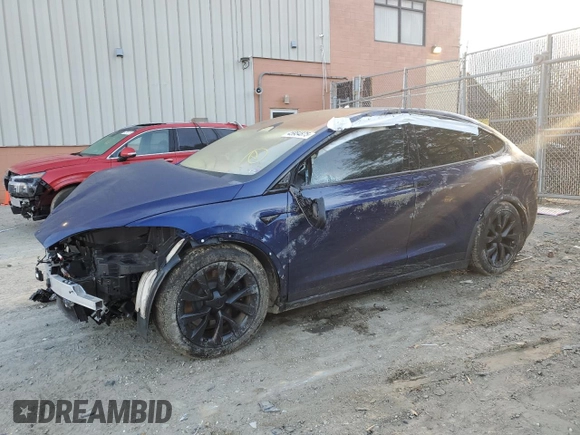2022 Tesla Model X with VIN 7SAXCDE59NF358968, listed as a Copart auction lot 45954875 with Not Provided miles and Salvage Title. Bid and sale history available at DreamBid. Image 1.