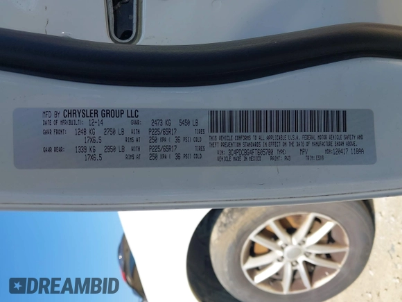 2015 Dodge Journey SXT с VIN 3C4PDCBG4FT605780, выставлен на аукционе IAAI как лот 42656022 с пробегом 140 000 миль миль и . История ставок и продаж доступна на DreamBid. Изображение 9.