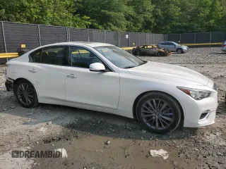 2019 Infiniti Q50 Luxe z VIN JN1EV7AP1KM512411, wystawiony jako Copart lot #59749125 z przebiegiem 83 347 mil mil oraz Szkoda całkowita • Salvage title. Historia ofert i sprzedaży dostępna na DreamBid. Obrazek 4.
