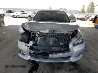 2015 Infiniti Q50 Premium with VIN JN1BV7AP1FM345184, listed as a Copart auction lot 54217045 with 47,638 mi miles and Salvage title. Bid and sale history available at DreamBid. Image 5.