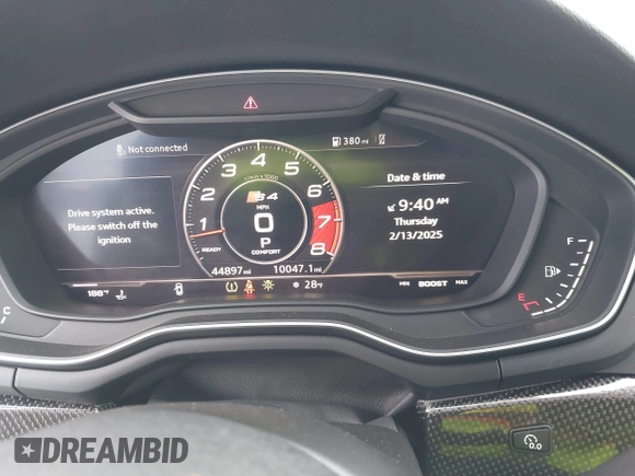 2019 Audi S4 Premium Plus z VIN WAUB4AF43KA020251, wystawiony jako IAAI lot #41562862 z przebiegiem 44 897 mil mil oraz . Historia ofert i sprzedaży dostępna na DreamBid. Obrazek 7.