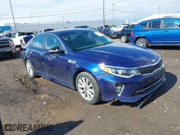 2018 Kia Optima LX with VIN 5XXGT4L34JG186189, listed as a IAAI auction lot 41845909 with 99,382 mi miles and . Bid and sale history available at carsss.com. Image 1.