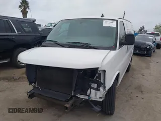 2019 Chevrolet Express Cargo Van with VIN 1GCWGAFP6K1243793, listed as a IAAI auction lot 41799107 with 106,566 mi miles. Bid and sale history available at carsss.com. Image 2.