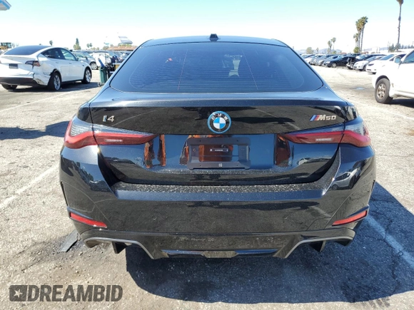 2024 BMW i4 M50 z VIN WBY33AW01RFS72681, wystawiony jako Copart lot #48484235 z przebiegiem 712 mil mil oraz Szkoda całkowita • Salvage title. Historia ofert i sprzedaży dostępna na DreamBid. Obrazek 6.